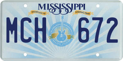 MS license plate MCH672