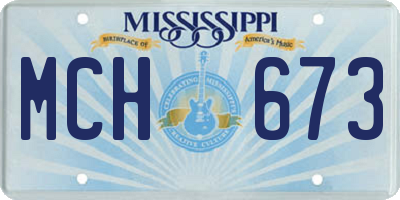 MS license plate MCH673
