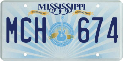 MS license plate MCH674