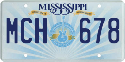 MS license plate MCH678