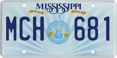 MS license plate MCH681
