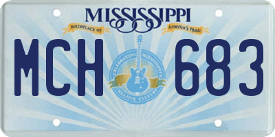 MS license plate MCH683