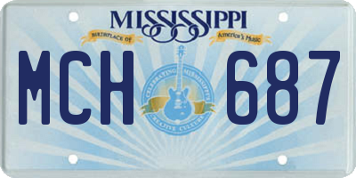 MS license plate MCH687