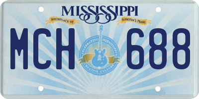 MS license plate MCH688