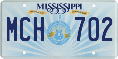 MS license plate MCH702