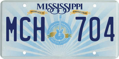 MS license plate MCH704