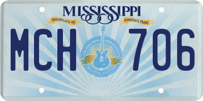 MS license plate MCH706
