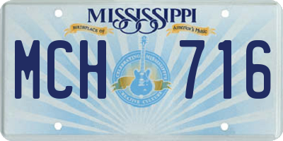 MS license plate MCH716