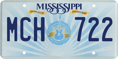 MS license plate MCH722