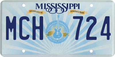 MS license plate MCH724