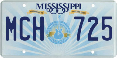 MS license plate MCH725