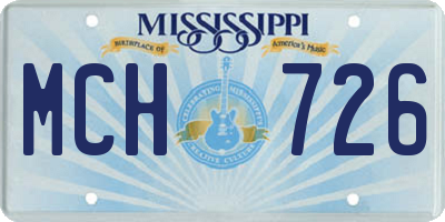 MS license plate MCH726