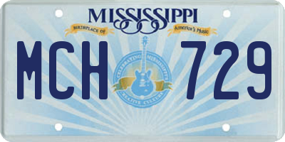 MS license plate MCH729