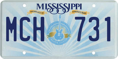 MS license plate MCH731