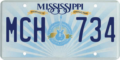 MS license plate MCH734