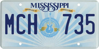 MS license plate MCH735