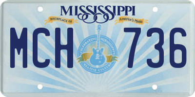 MS license plate MCH736