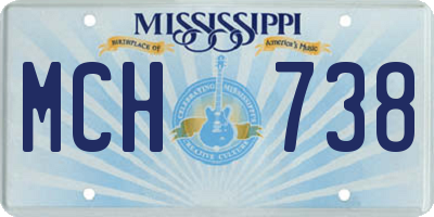 MS license plate MCH738