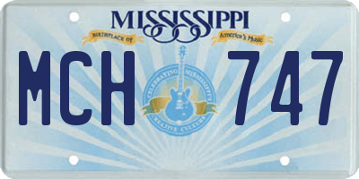 MS license plate MCH747