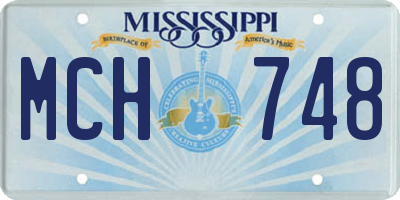MS license plate MCH748