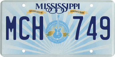 MS license plate MCH749