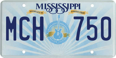 MS license plate MCH750