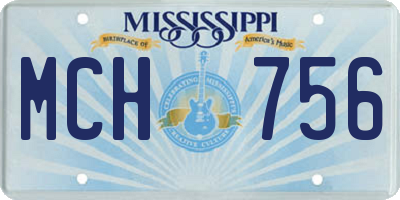 MS license plate MCH756