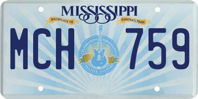 MS license plate MCH759