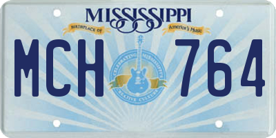 MS license plate MCH764