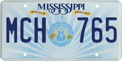 MS license plate MCH765