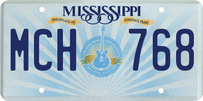 MS license plate MCH768