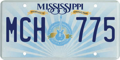 MS license plate MCH775