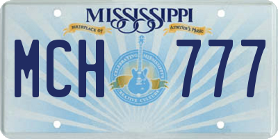 MS license plate MCH777