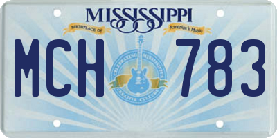 MS license plate MCH783