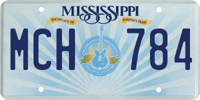 MS license plate MCH784