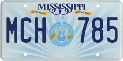 MS license plate MCH785