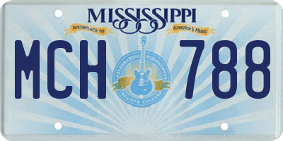 MS license plate MCH788