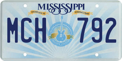 MS license plate MCH792
