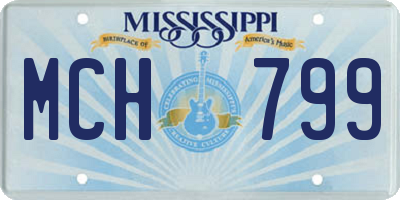MS license plate MCH799