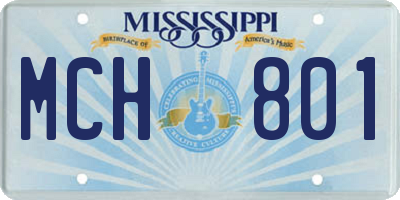 MS license plate MCH801