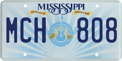 MS license plate MCH808