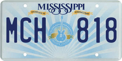 MS license plate MCH818