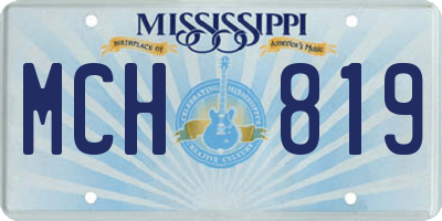 MS license plate MCH819