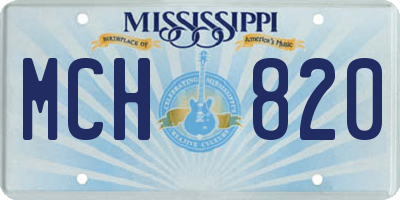 MS license plate MCH820