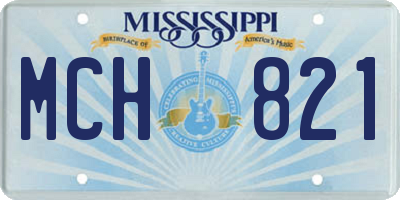 MS license plate MCH821