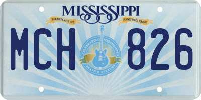 MS license plate MCH826