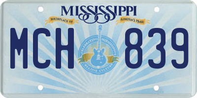 MS license plate MCH839
