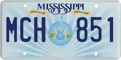 MS license plate MCH851