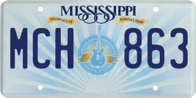 MS license plate MCH863
