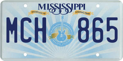 MS license plate MCH865